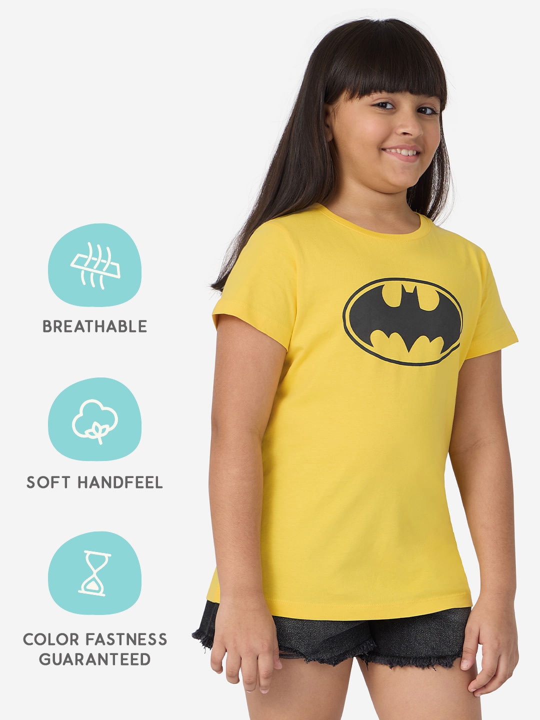 Girls Batman: Logo Girls Cotton T-Shirt