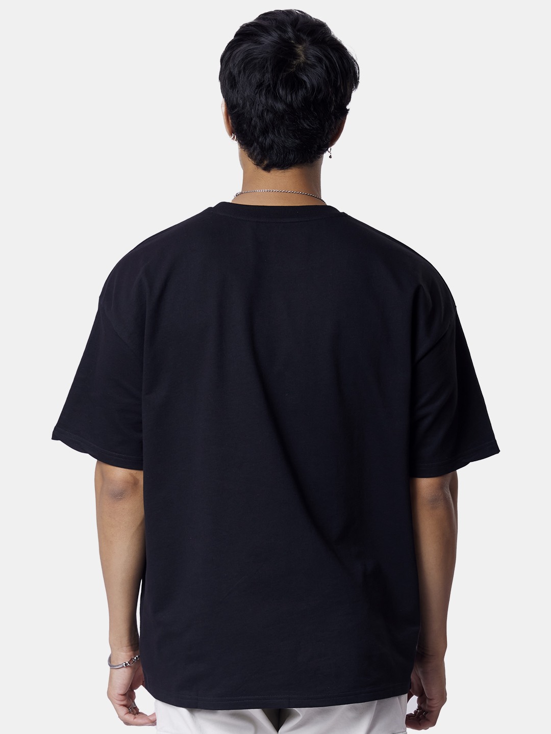 Men's Black Panther: Wakanda Black Printed Oversized T-Shirt