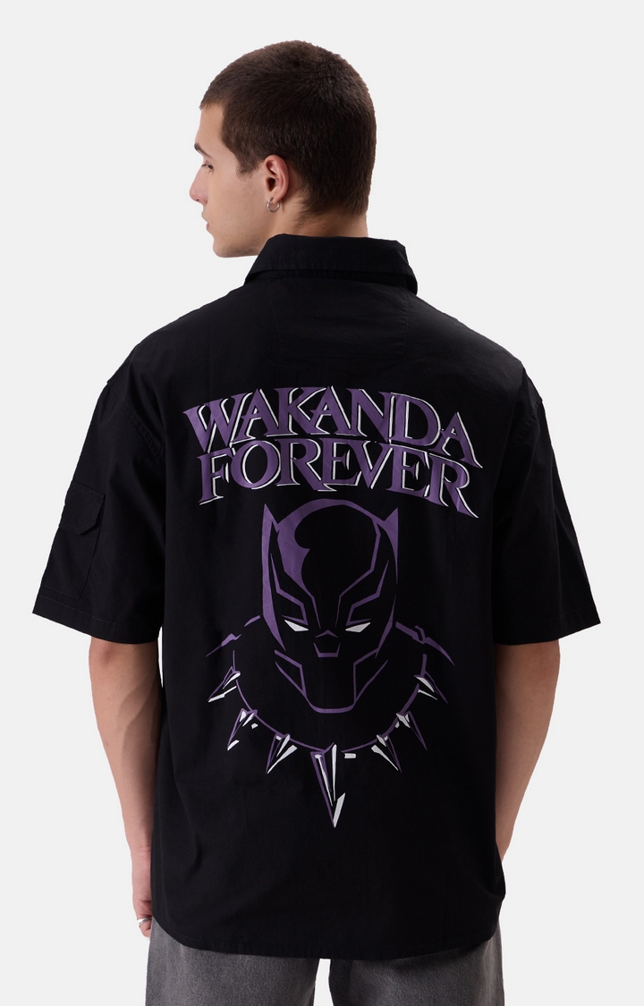 Men's Official Black Panther Panther Power Oversized Shirts