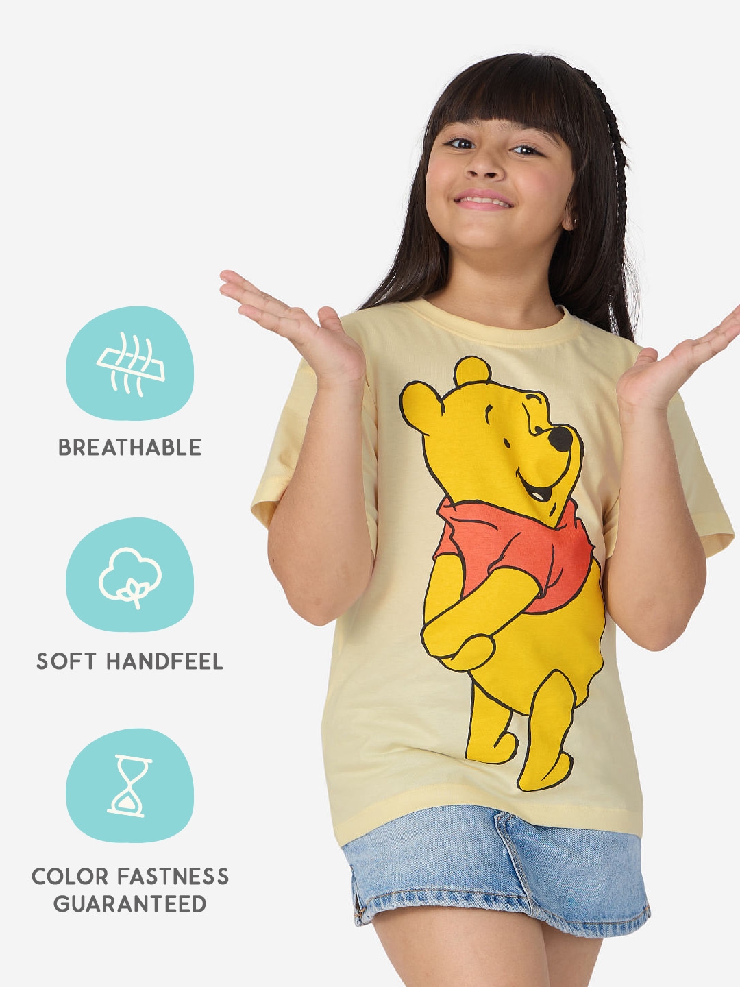 The Souled Store | Girls Disney: Winnie The Pooh Girls Cotton Oversized T-Shirt