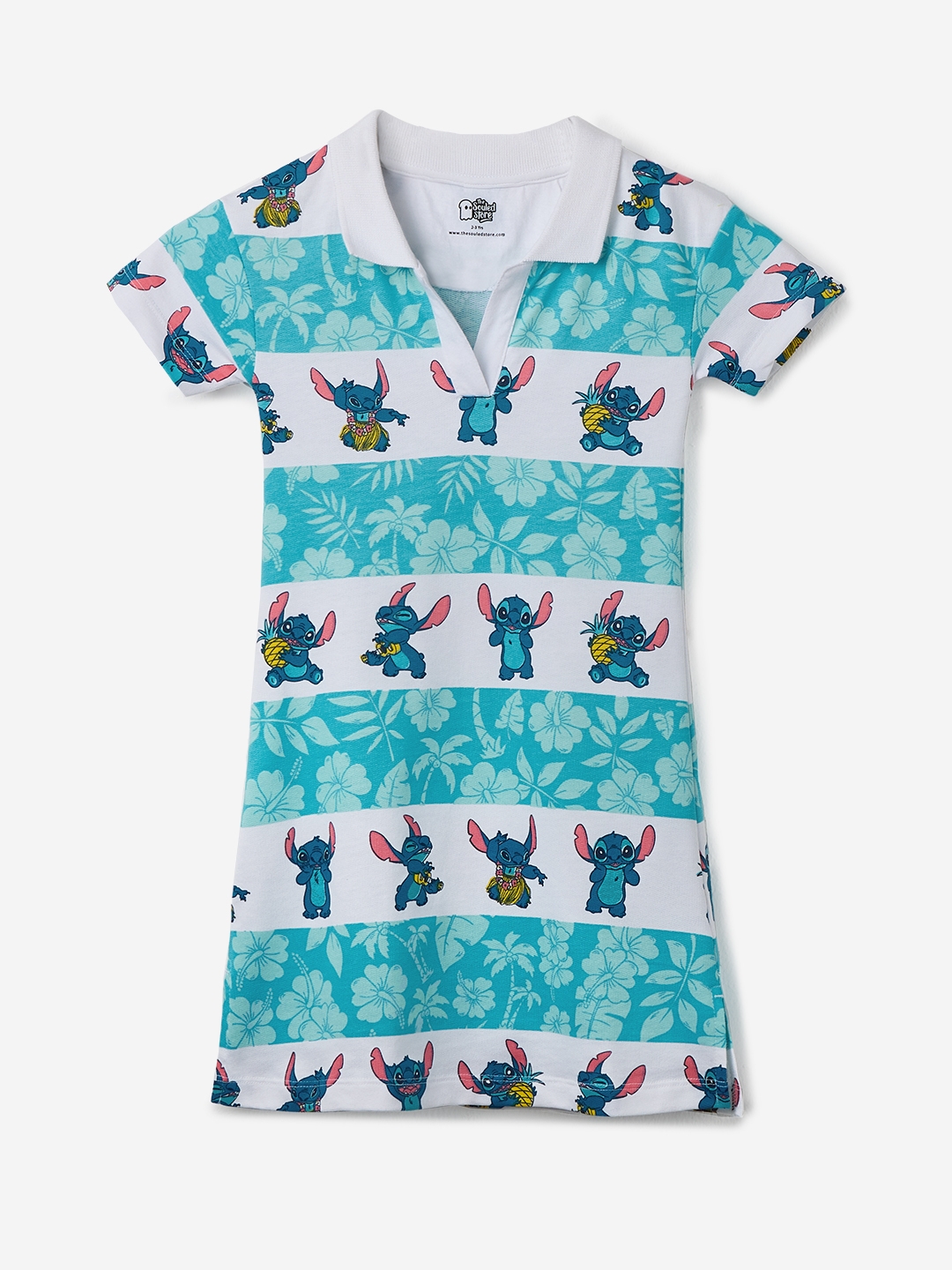 The Souled Store | Girls Lilo & Stitch: Little Monster Girls Cotton Polo Dresses