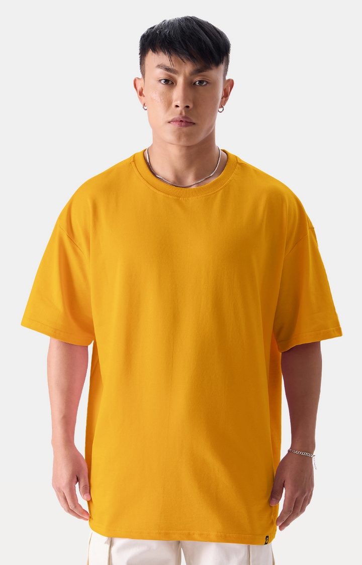 Men's Mustard Oversized T-Shirts