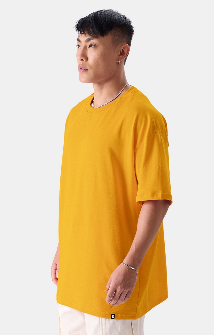 Drop Shoulder/ Oversized Smart Mustard Yellow T-Shirt