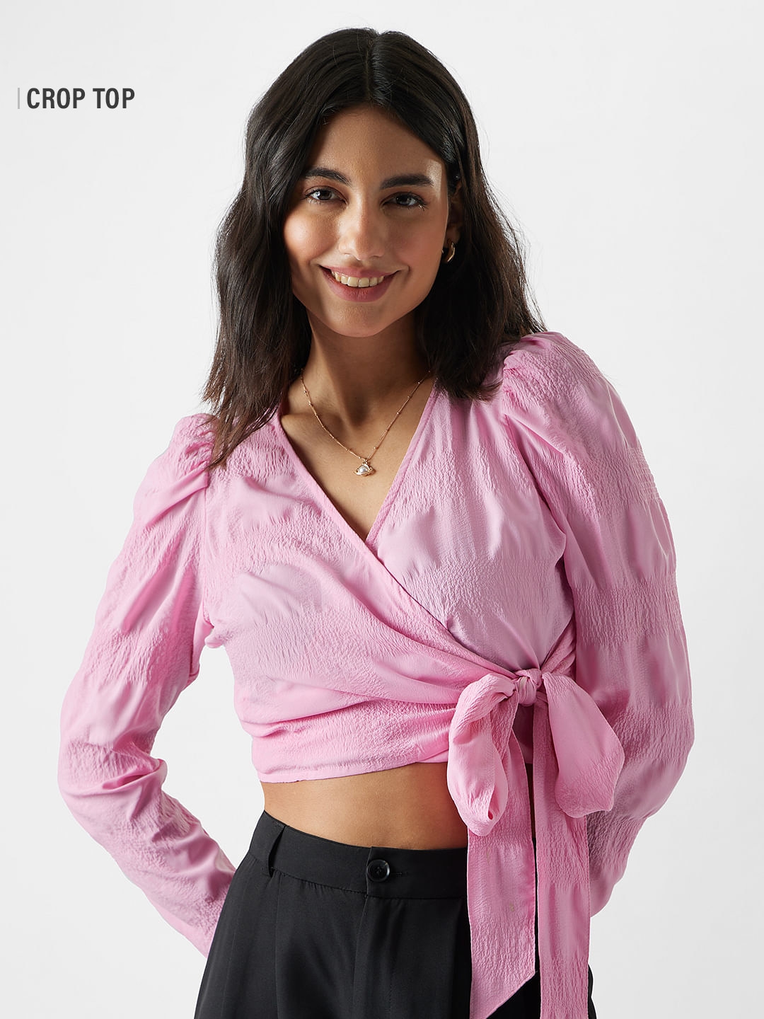 The Souled Store | Women's Solids: Pink Women's Cropped Tops