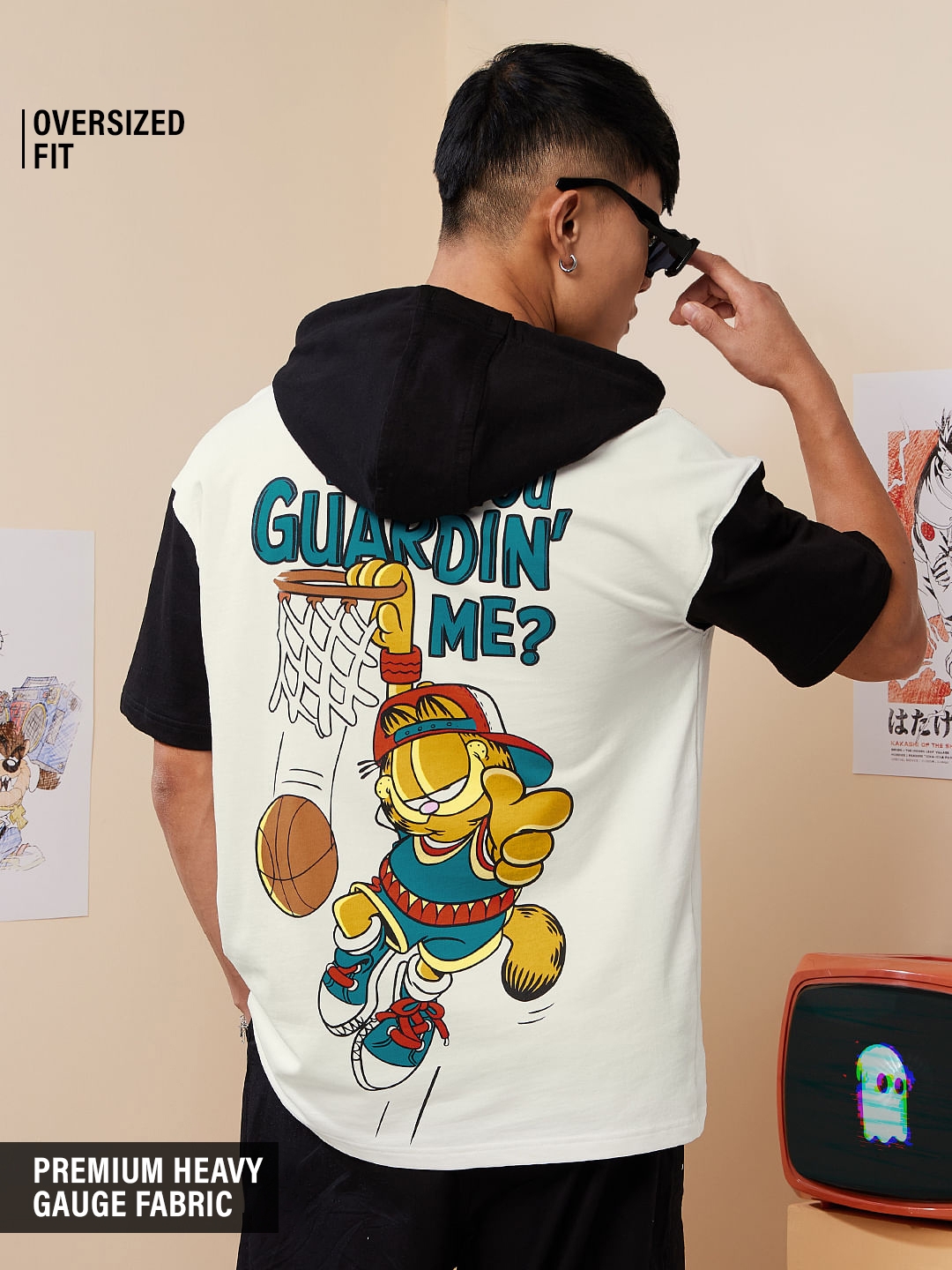 Men's Garfield: Guarding Me? Hooded T-Shirt