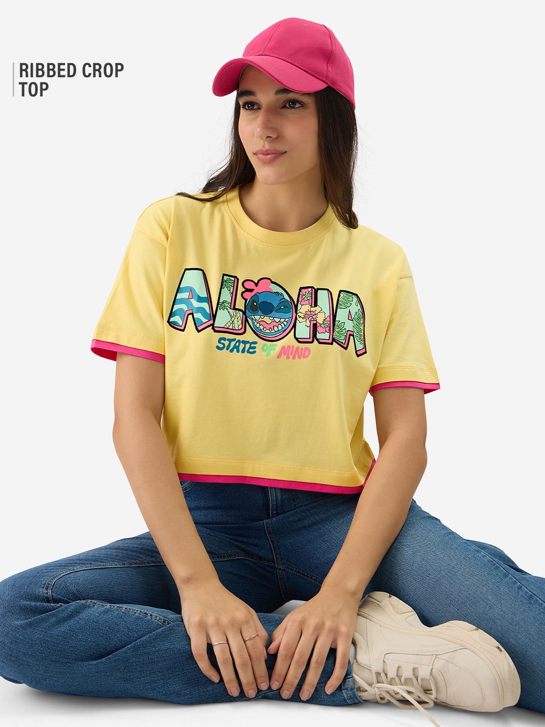 Women's Lilo & Stitch: Aloha Women's Oversized Cropped T-Shirt