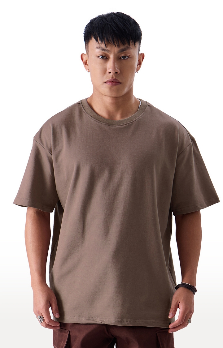 The Souled Store | Men's Brown Sugar Oversized T-Shirts