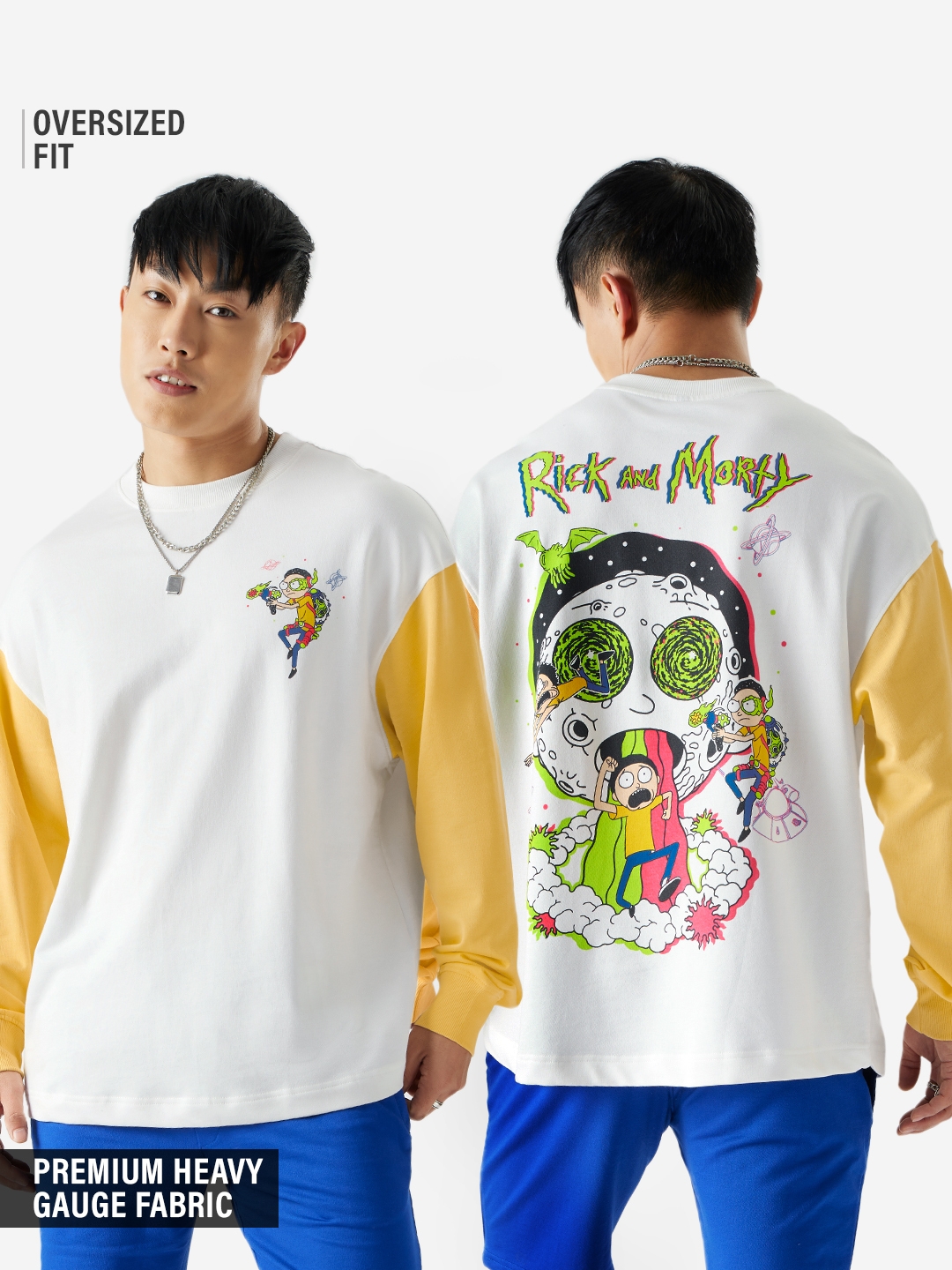 Men's Rick And Morty: Morty's World Oversized Full Sleeve T-Shirt