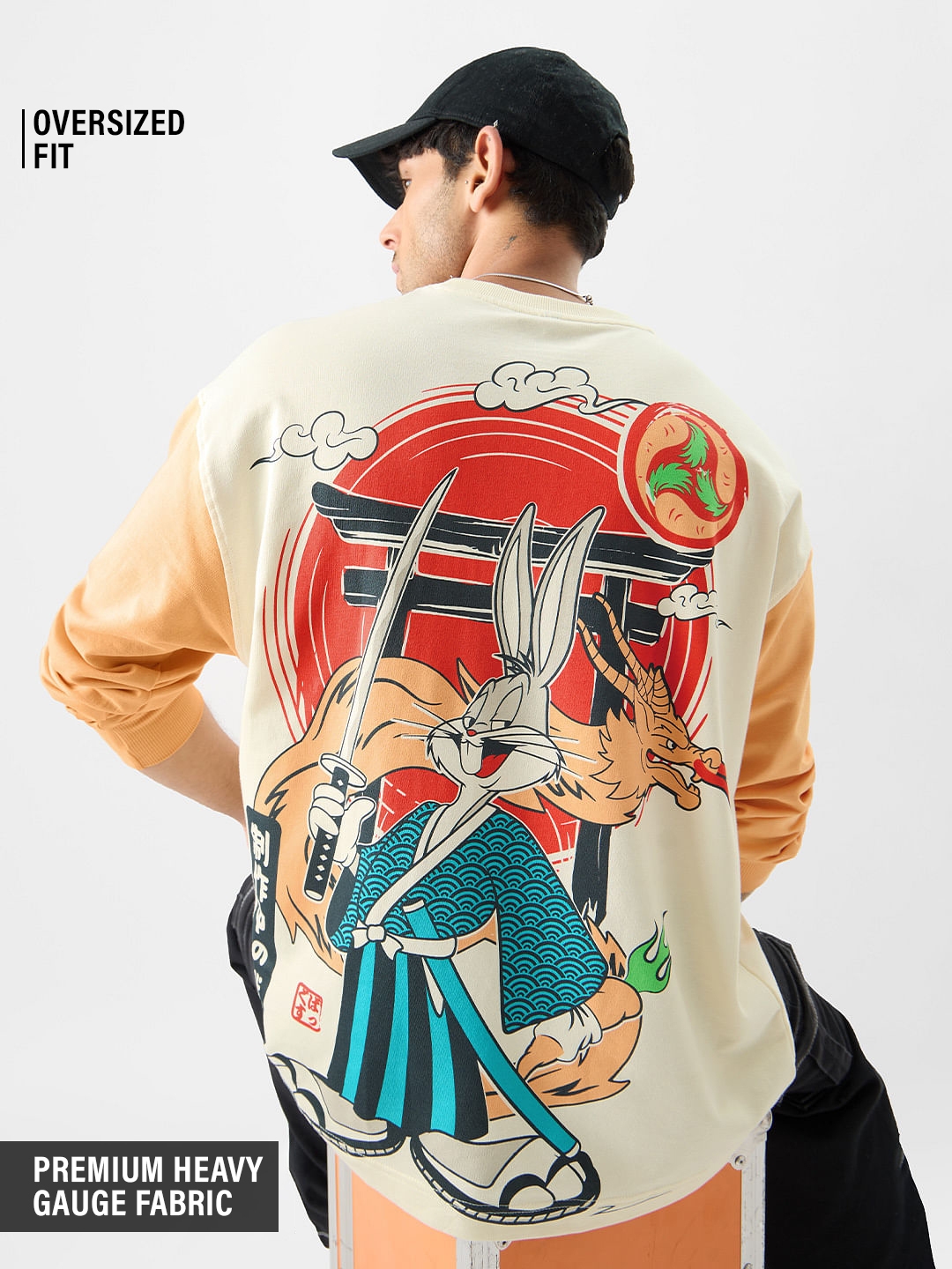 Men's Looney Tunes: Samurai Bugs Oversized Full Sleeve T-Shirt