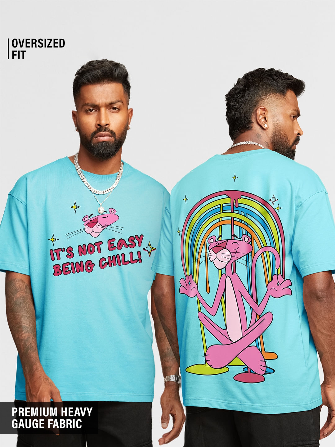 Men's Pink Panther: The Art Of Chilling Oversized T-Shirt