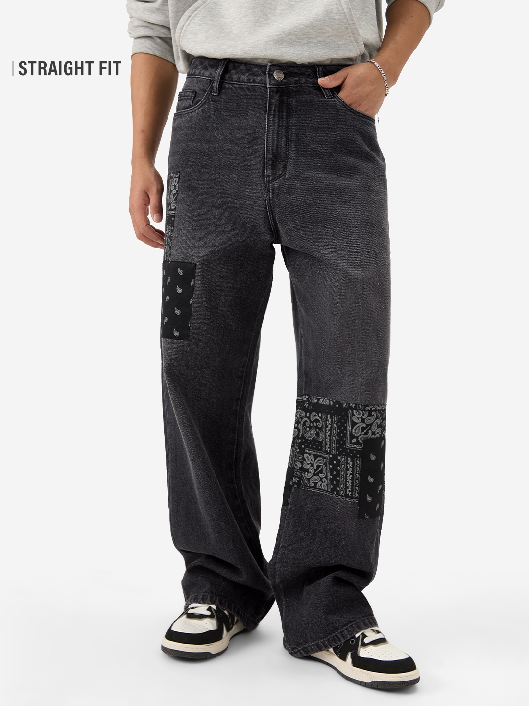 The Souled Store | Men's Denims Bandana Patches Jeans
