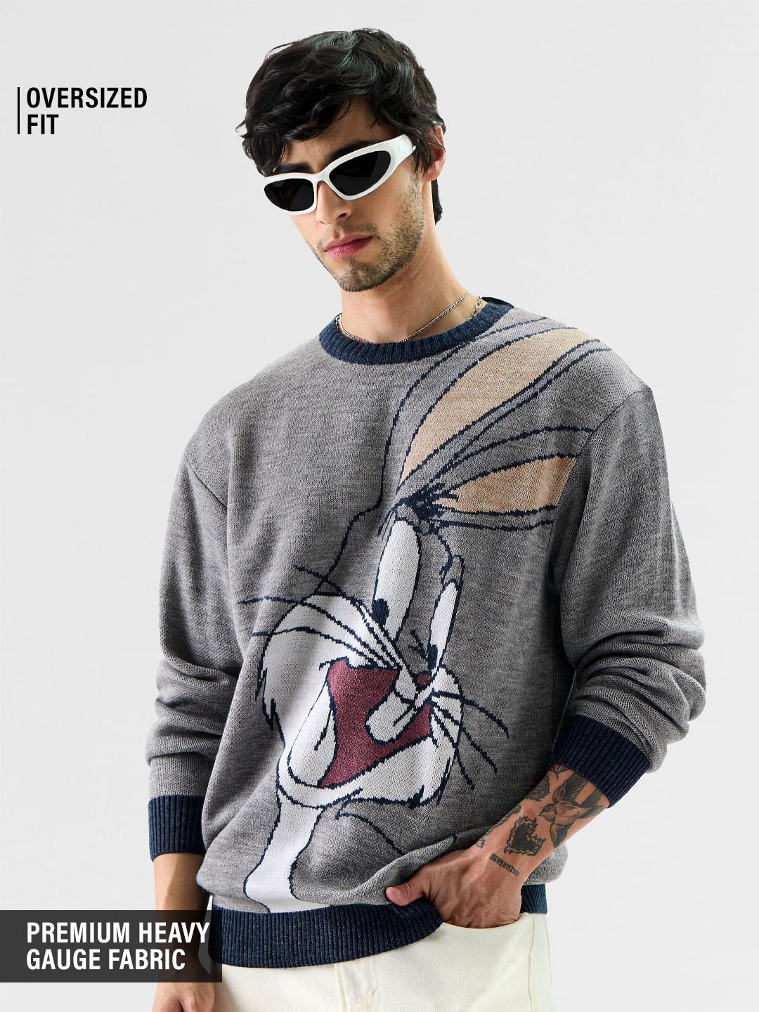 The Souled Store | Men's Looney Tunes: Happy Bugs Oversized Pullovers