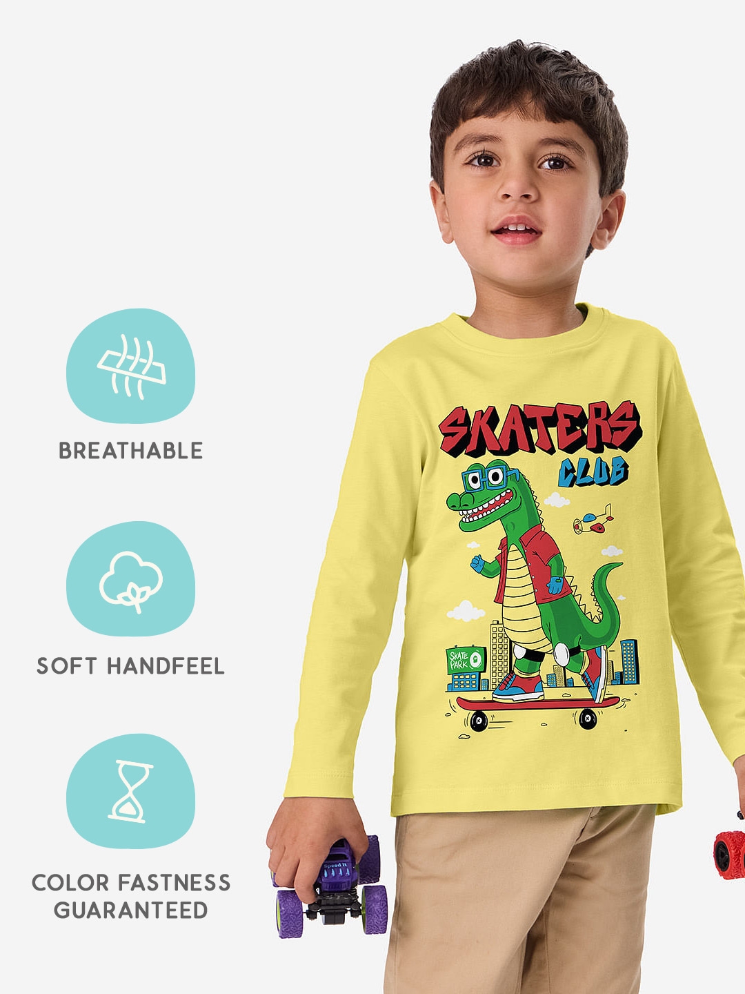 Boys TSS Originals: Skater Gator Boys Cotton Full Sleeve T-Shirt