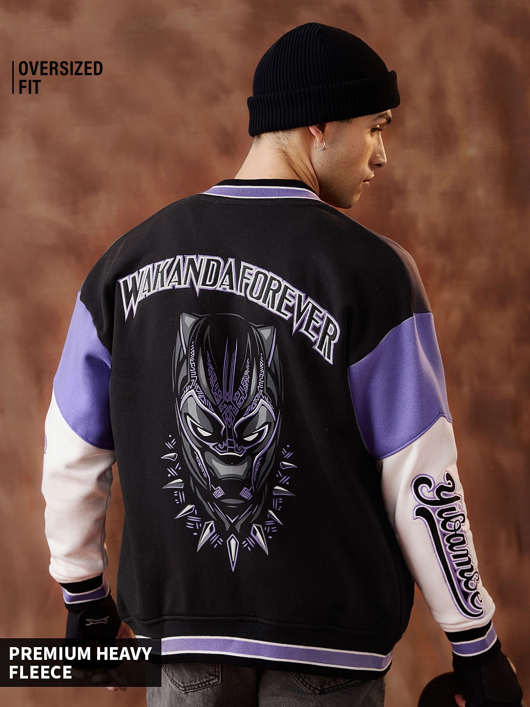 The Souled Store | Men's Black Panther: The King Varsity Jackets