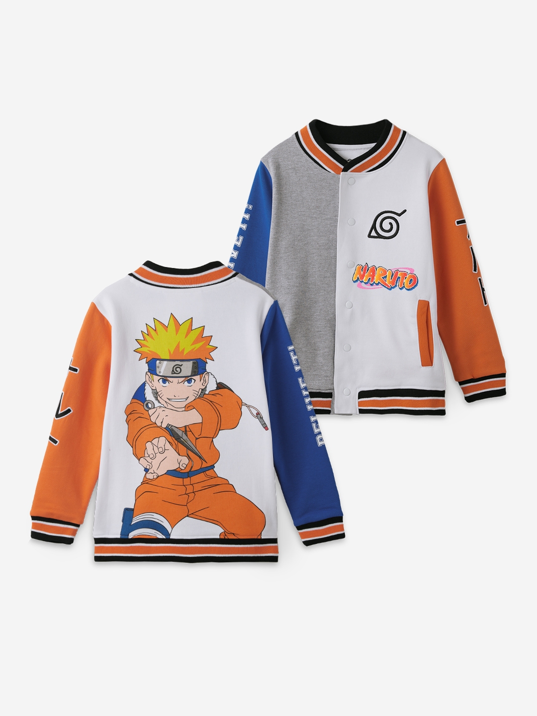 Boys Naruto: Believe It Boys Cotton Varsity Jackets