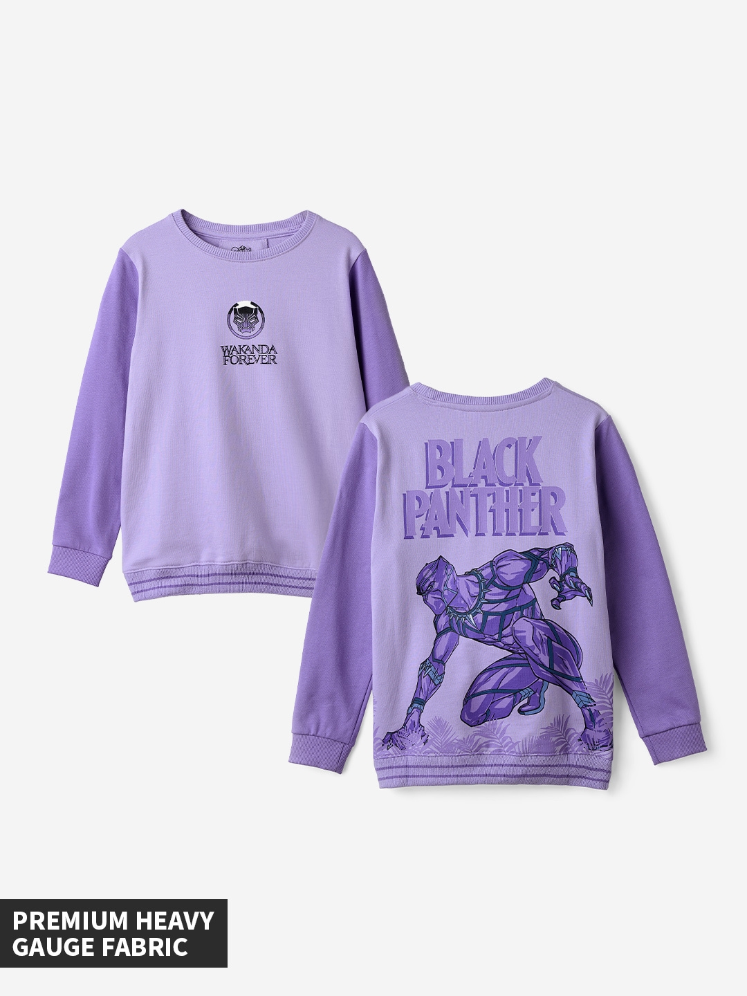 The Souled Store | Boys Black Panther: The Warrior Boys Sweatshirts