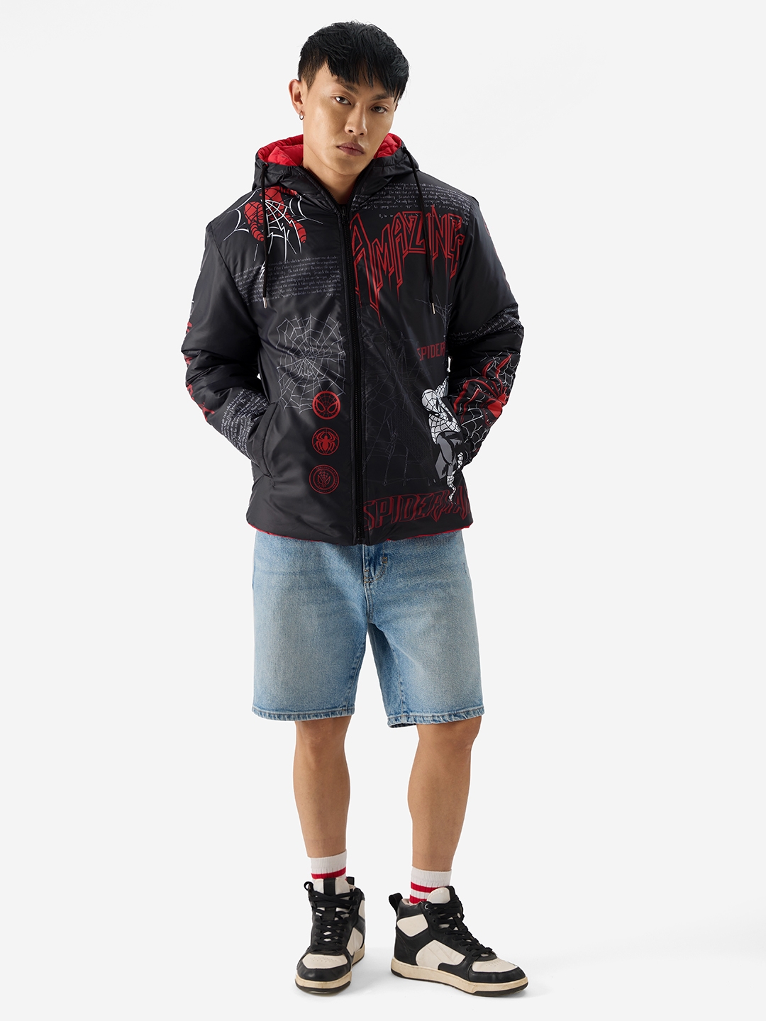 The Souled Store | Men's's Spider-Man: The Suit Men's Puffer Jackets