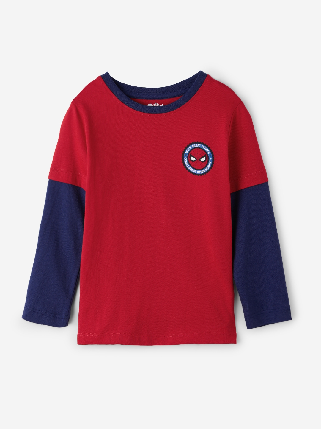 The Souled Store | Boys Spider-Man: Friendly Hero Boys Cotton Full Sleeve T-Shirt