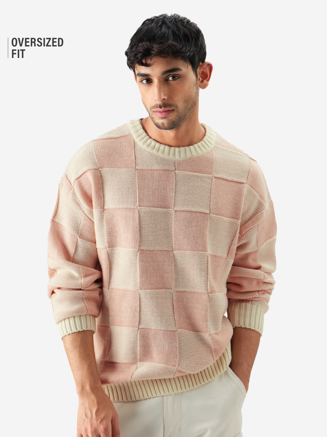The Souled Store | Men's TSS Originals: Pink Diamonds Oversized Pullovers