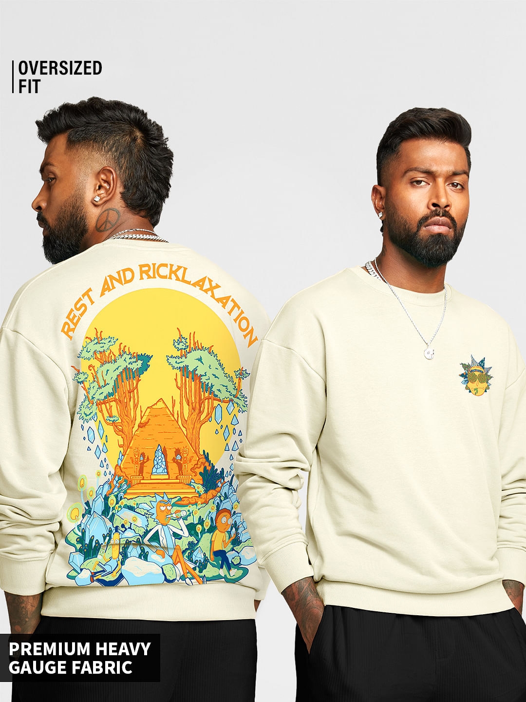 The Souled Store | Men's Rick and Morty: Ricklaxation Men's Oversized Sweatshirts