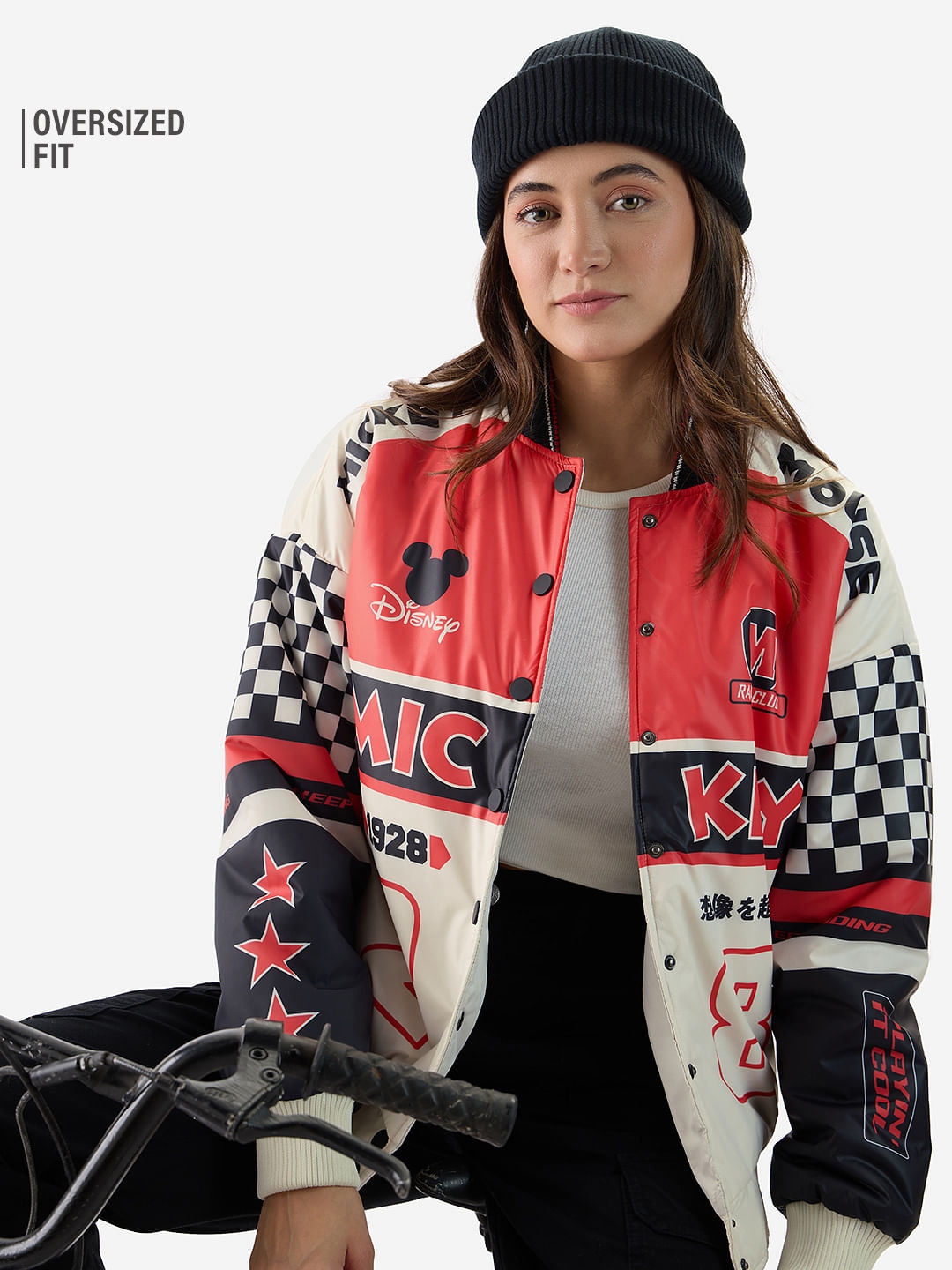 The Souled Store | Women's Mickey Mouse: Racing Club 28 Women's Varsity Jackets
