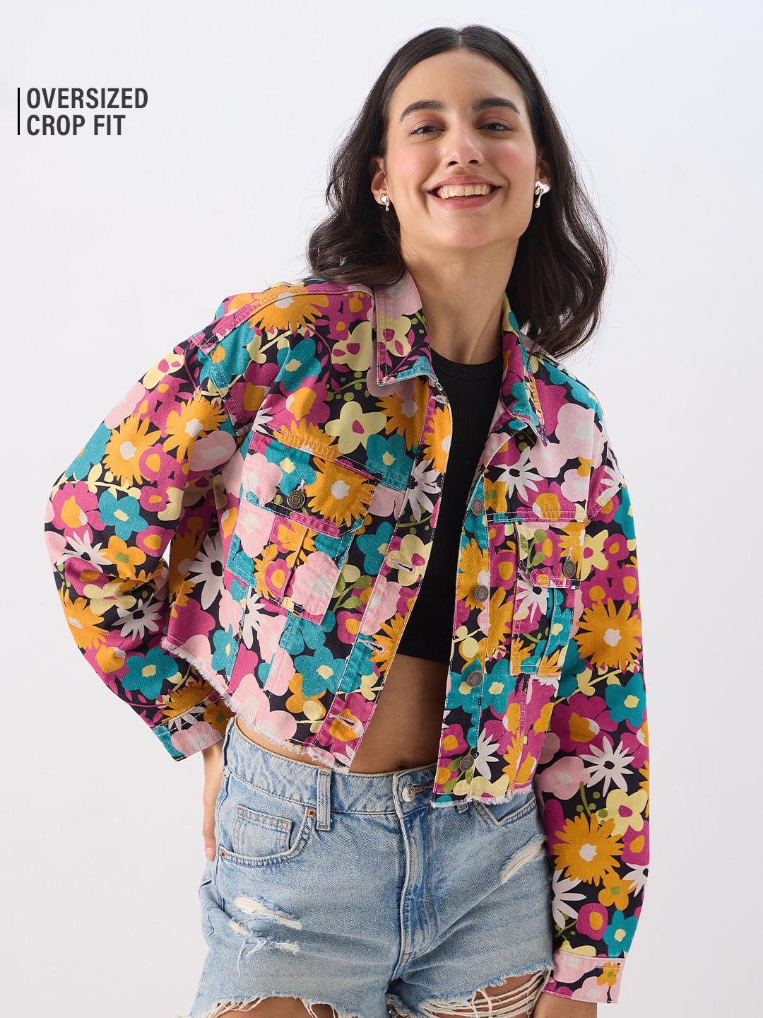The Souled Store | Women's TSS Originals: Floral Oasis Women's Denim Jackets