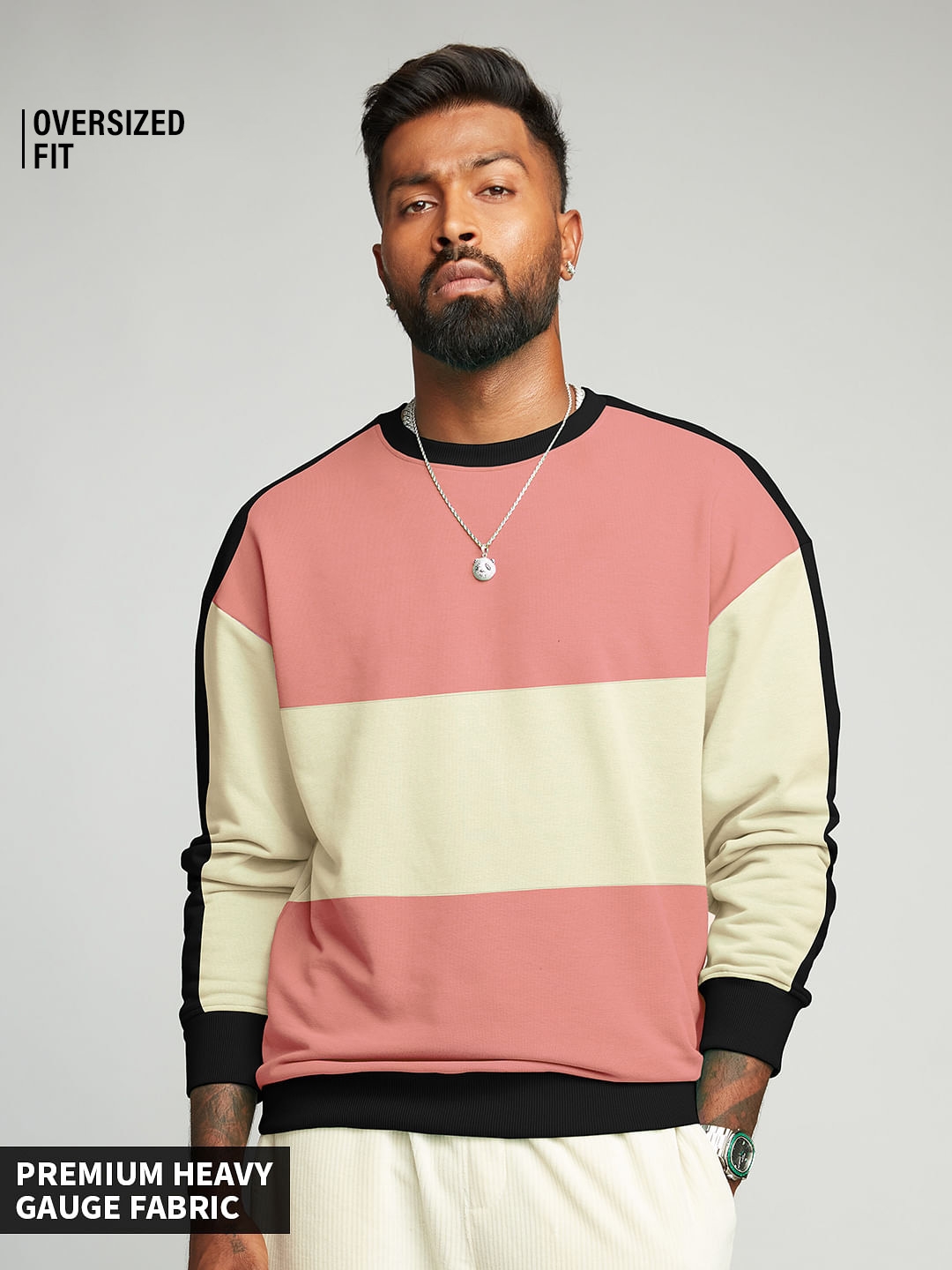 The Souled Store | Men's TSS Originals: Coral Berry Men's Oversized Sweatshirts
