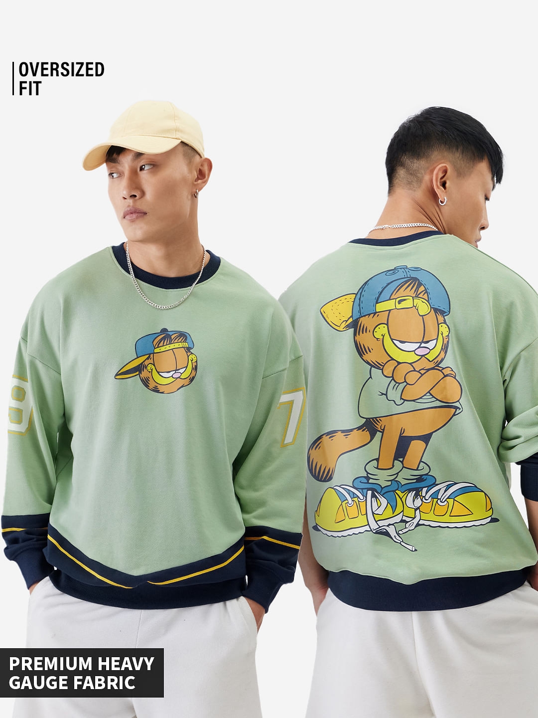 Men's Garfield: Gangster Men's Oversized Sweatshirts