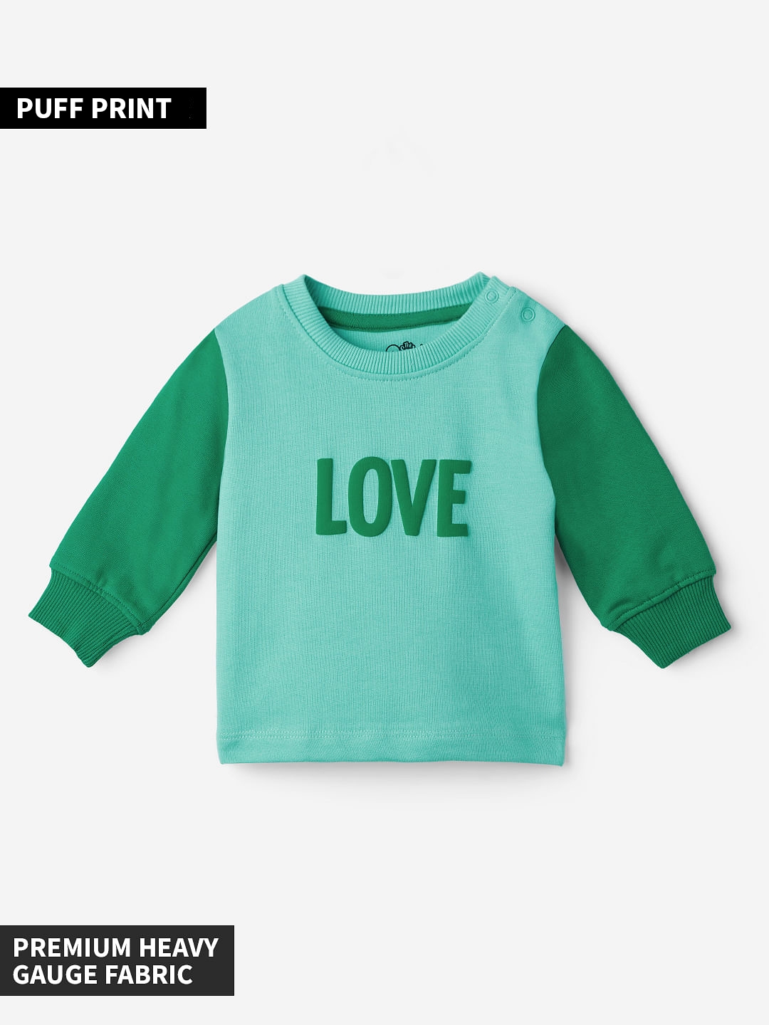 Girls TSS Originals: Green Love Girls Cotton Sweatshirts