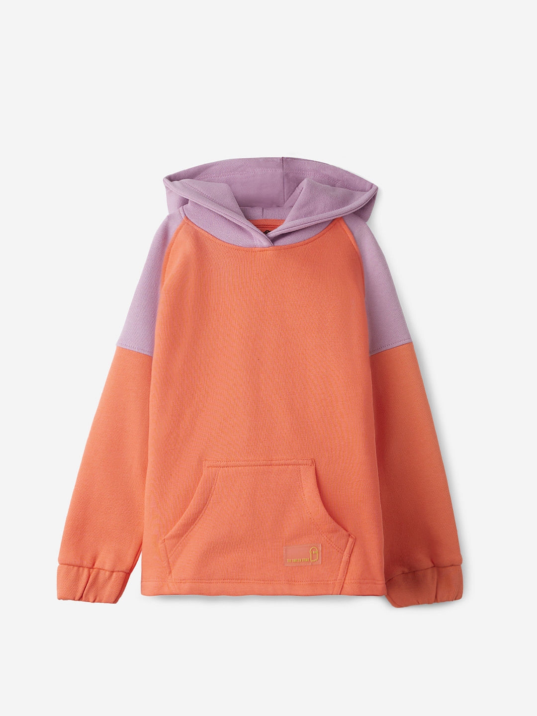 The Souled Store | Girls Solids: Pink, Purple (Colourblock) Girls Cotton Hoodie