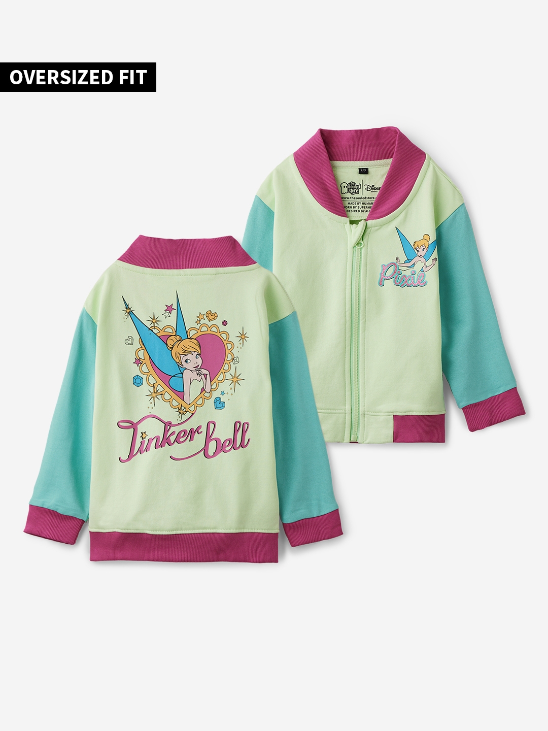 The Souled Store | Girls Disney: Tinker Bell Girls Cotton Varsity Jackets