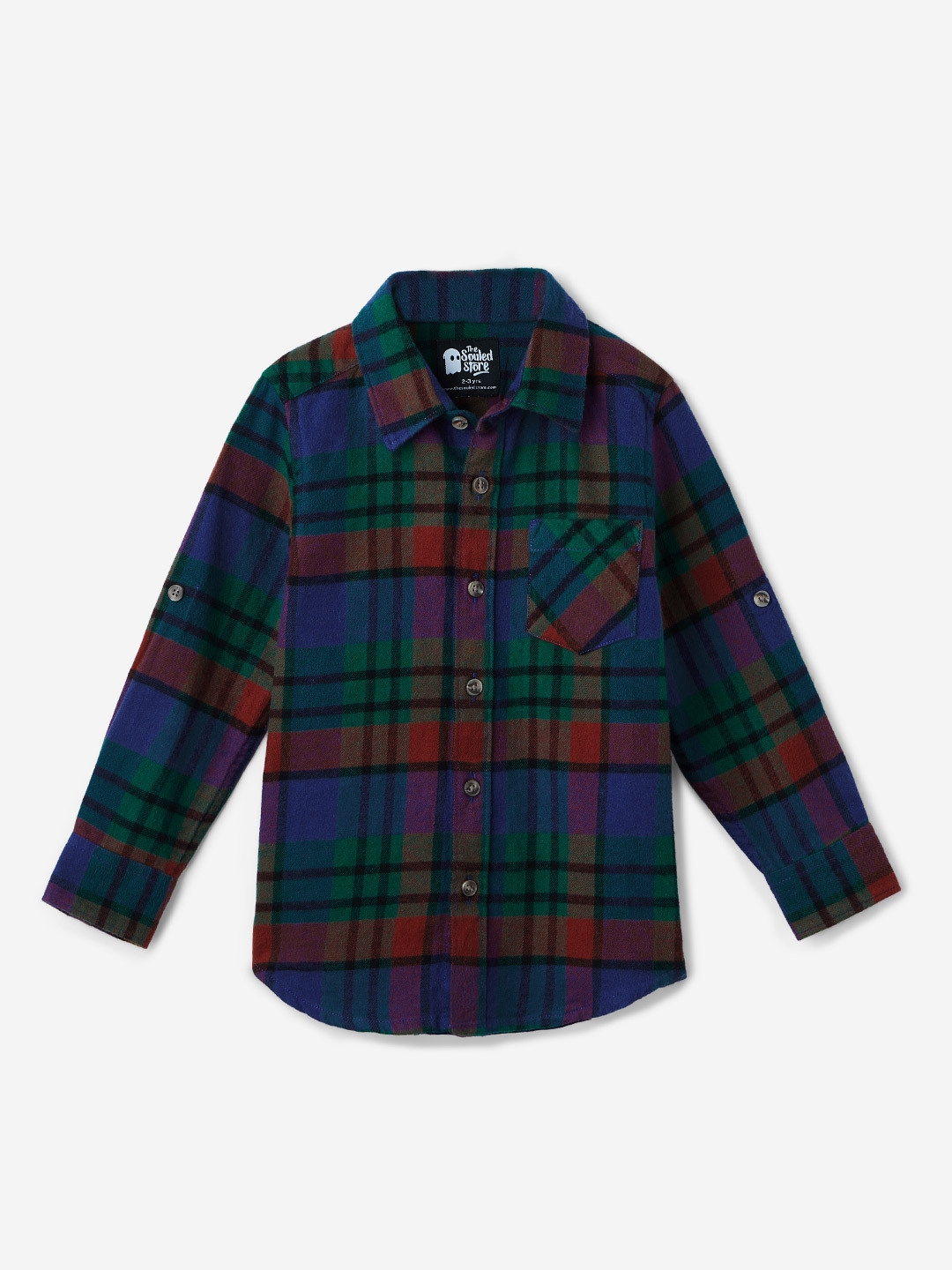 The Souled Store | Boys Plaid: Red, Blue and Green Boys Cotton Shirts