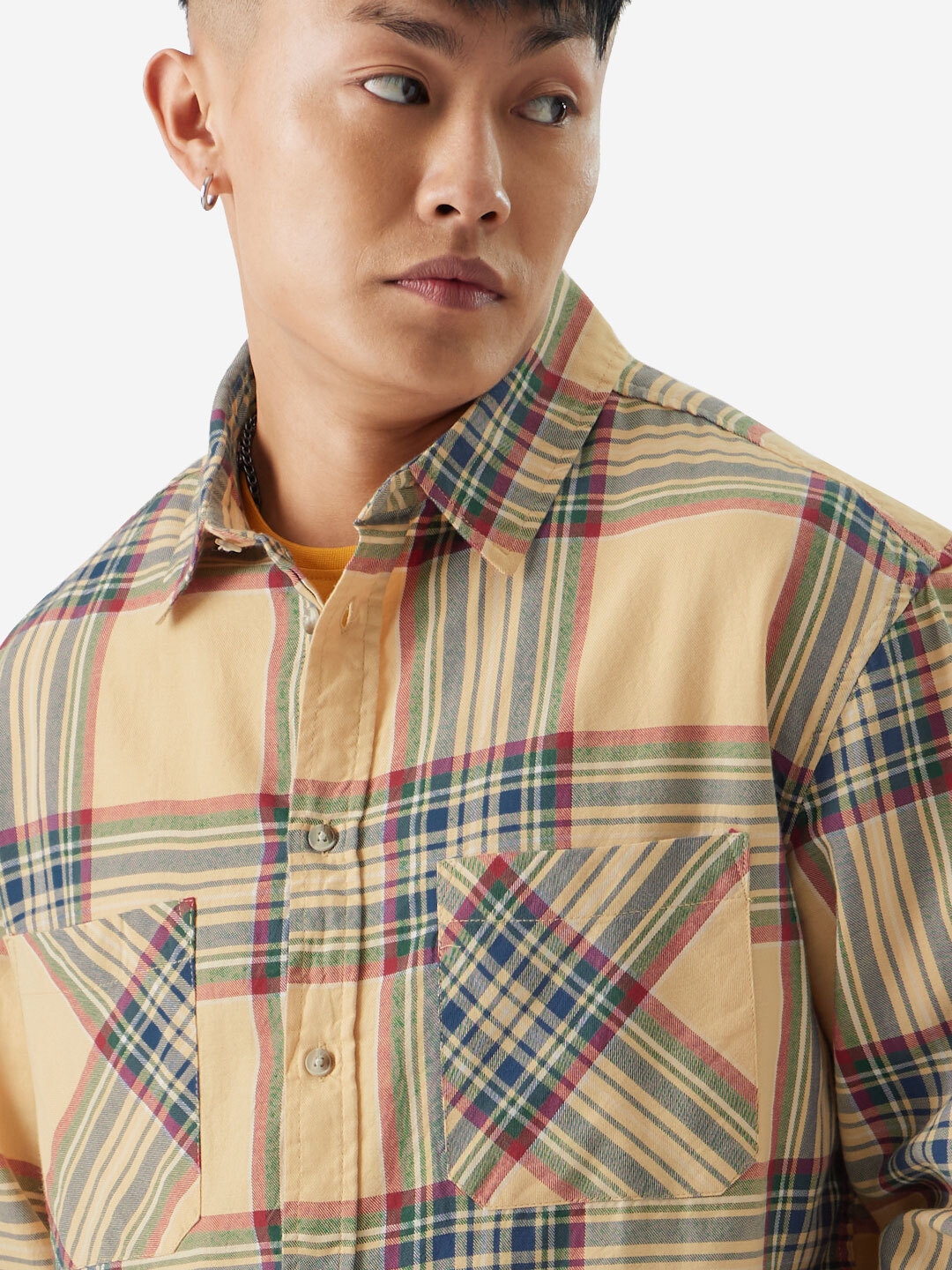 Men's Plaid: Muted Canvas Men's Relaxed Shirts