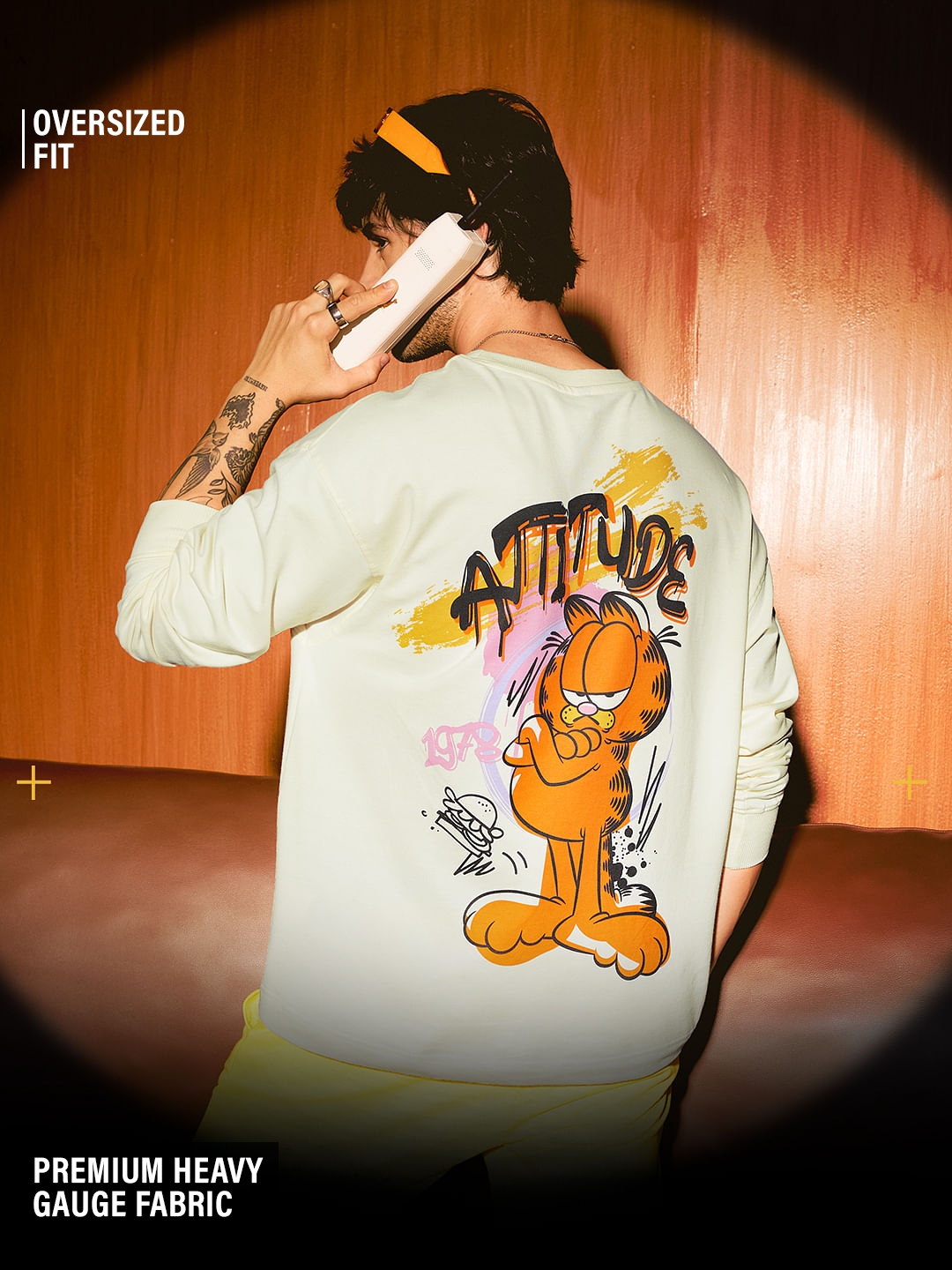 Men's Garfield: Attitude Oversized Full Sleeve T-Shirt