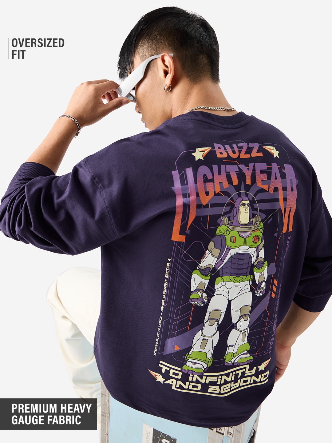 Men's Disney: Buzz Lightyear Oversized Full Sleeve T-Shirt