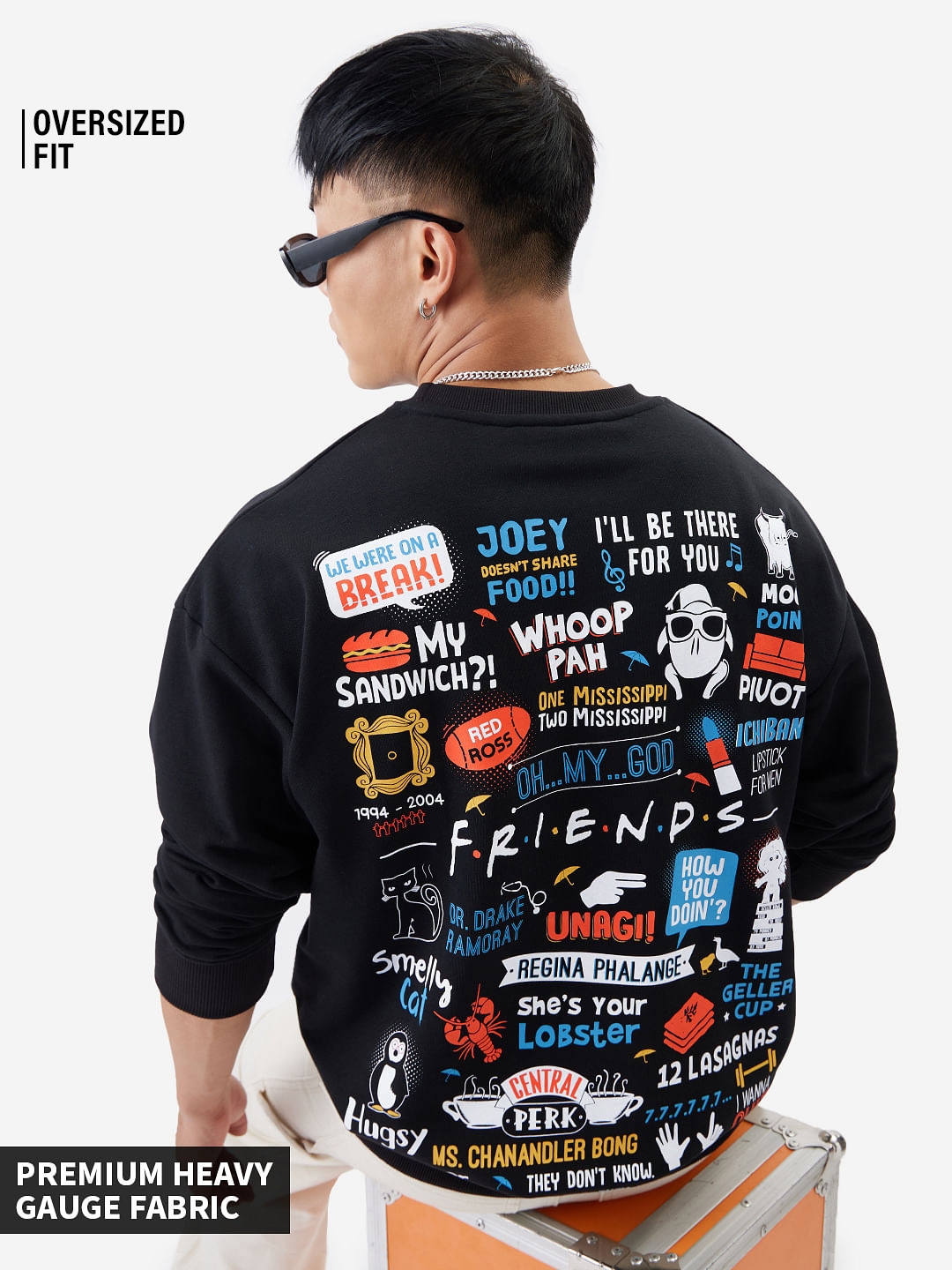 Men's F.R.I.E.N.D.S: Doodles Men's Oversized Sweatshirts