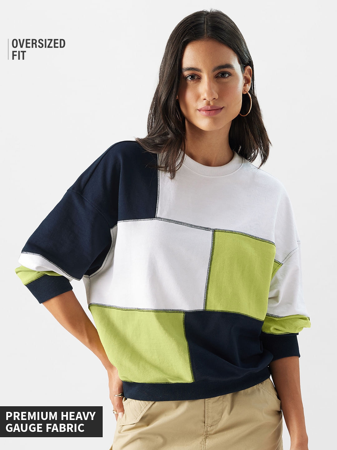 The Souled Store | Women's Sulphur Blue Sweatshirt Women's Oversized Sweatshirts