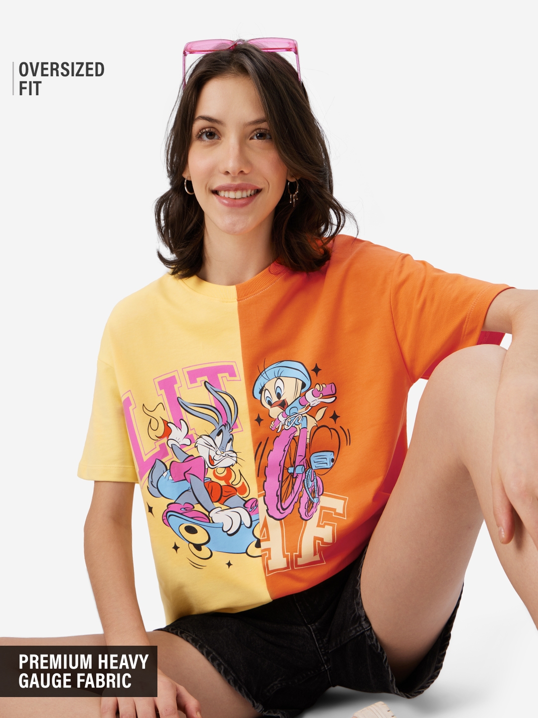 The Souled Store | Women's  Original Looney Tunes Lit Af  Oversized T-Shirt