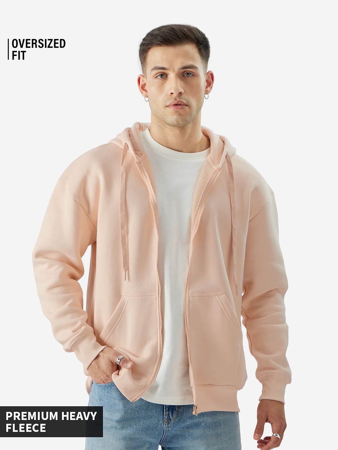 The Souled Store | Men's Solids: Pink Men's Oversized Hoodie
