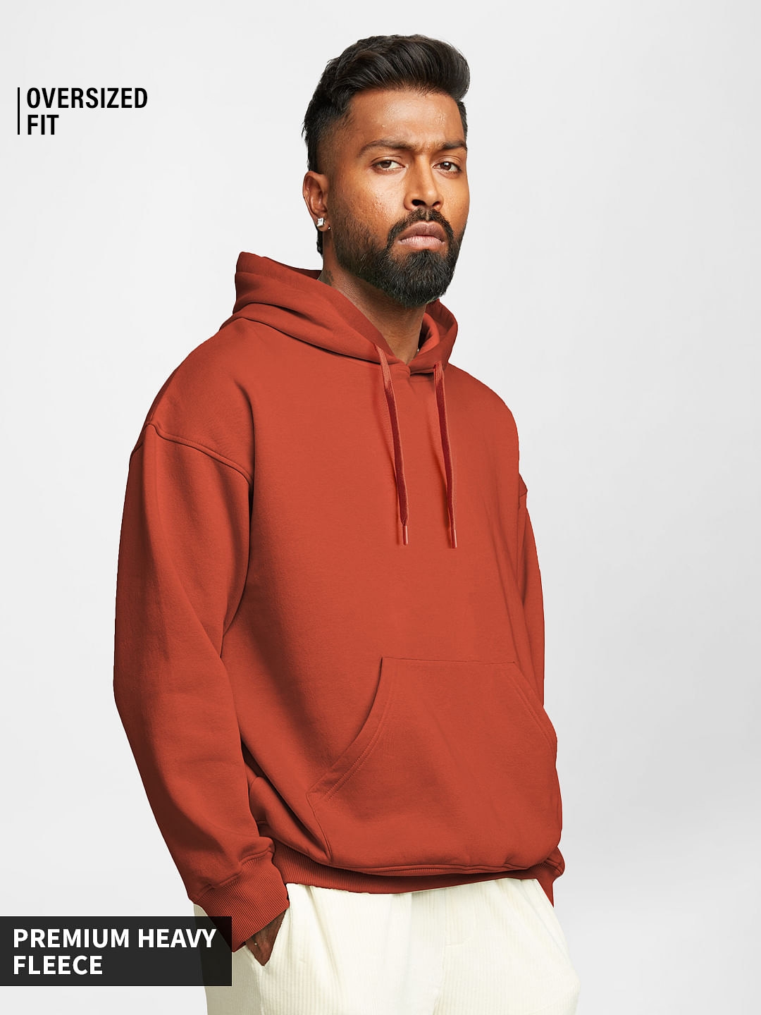The Souled Store | Men's TSS Originals: Clay Red Men's Oversized Hoodie