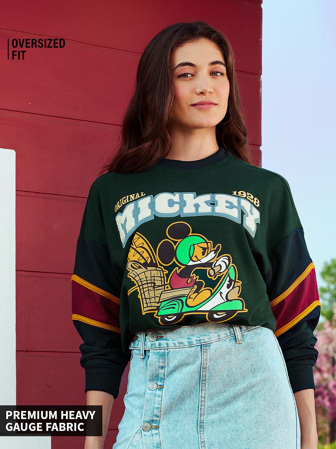 The Souled Store | Women's Mickey: Parisian Vibes Women's Oversized Sweatshirts