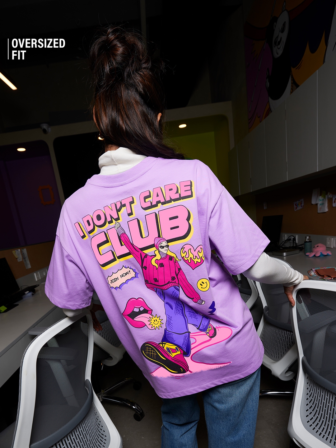 The Souled Store | Women's Don't Care Club Women's Oversized T-Shirt