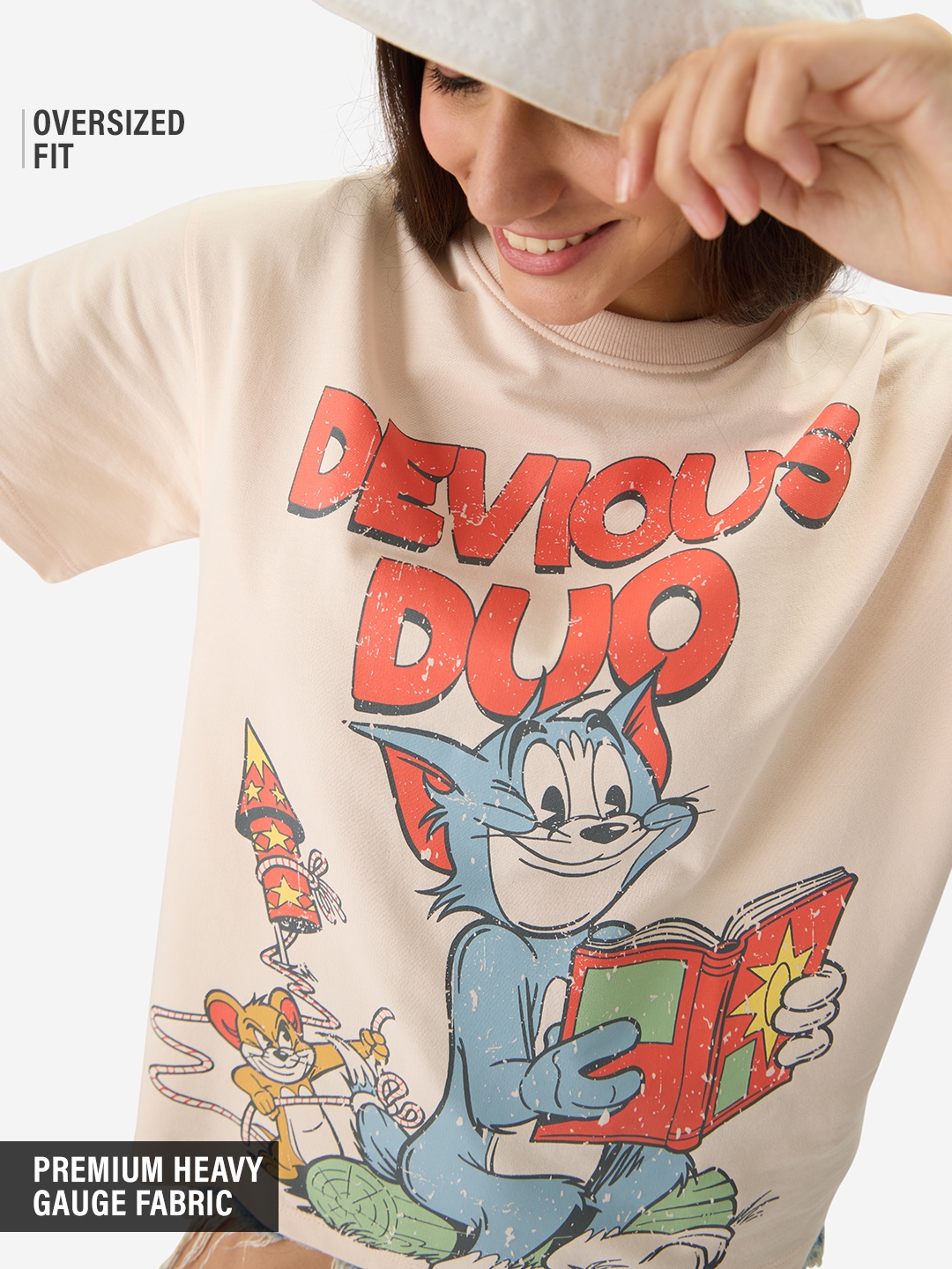 The Souled Store | Women's Tom And Jerry: Devious Duo Women's Oversized T-Shirt
