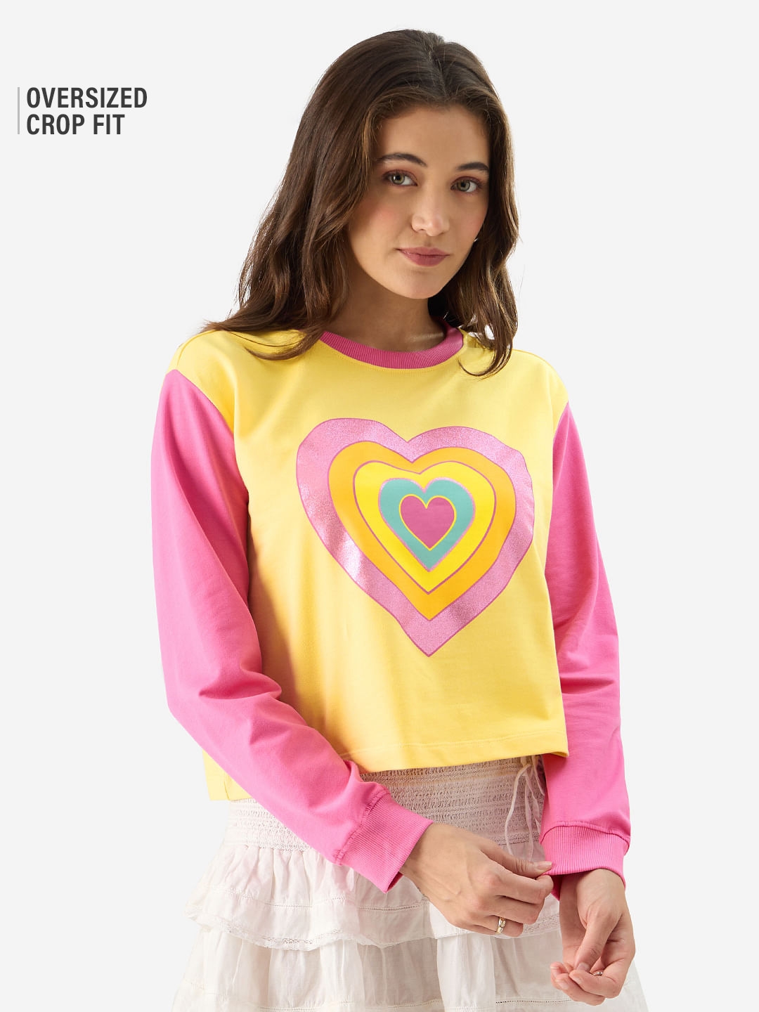 The Souled Store | Women's Rainbow Hearts Women's Full Sleeves Tops