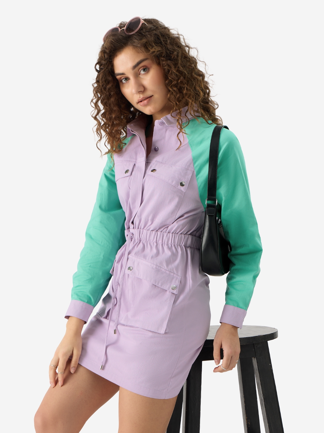 Women's Solids: Lavender Women's Shirt Dresses