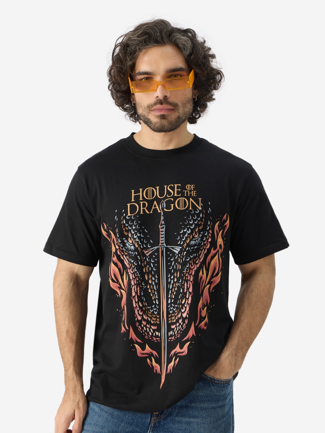 The Souled Store | Men's House of the Dragon: Logo Men's Relaxed Fit T-Shirt