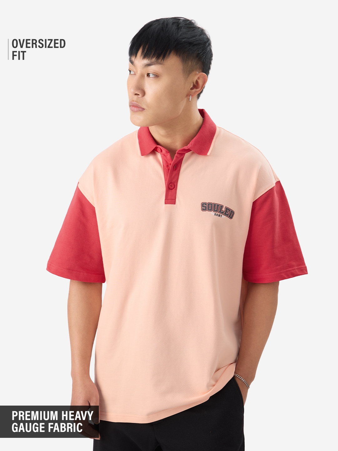 The Souled Store | Men's TSS Originals: Cinnabar Oversized Polo T-Shirt