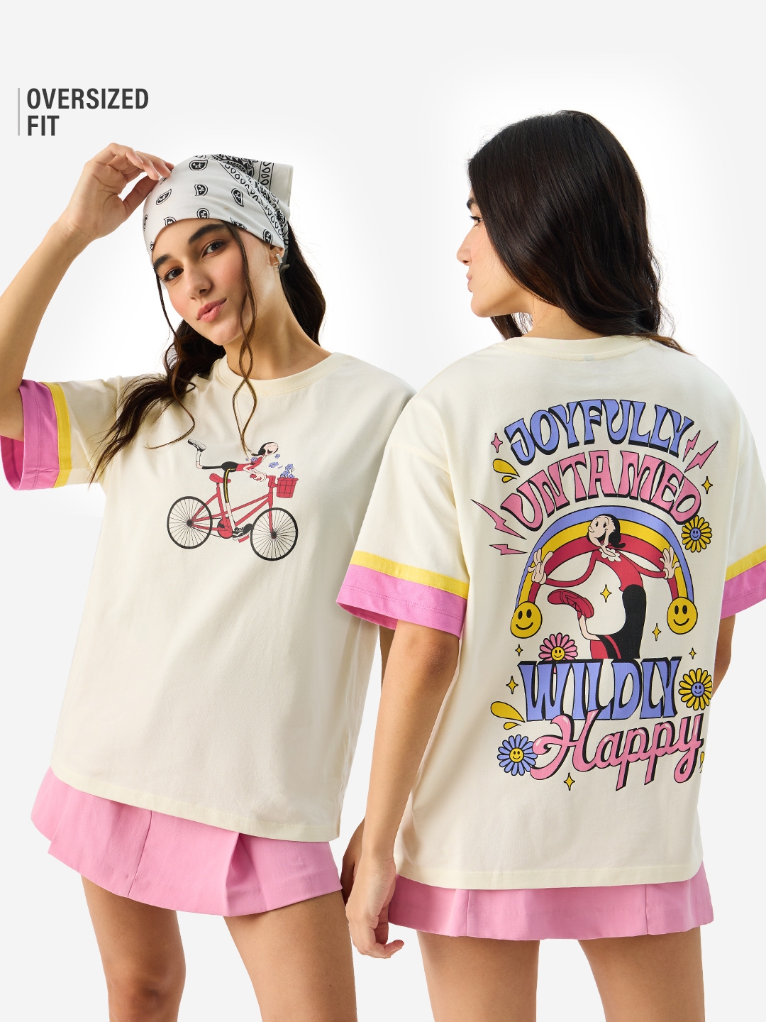The Souled Store | Women's Popeye: Wildly Happy Women's Oversized T-Shirt