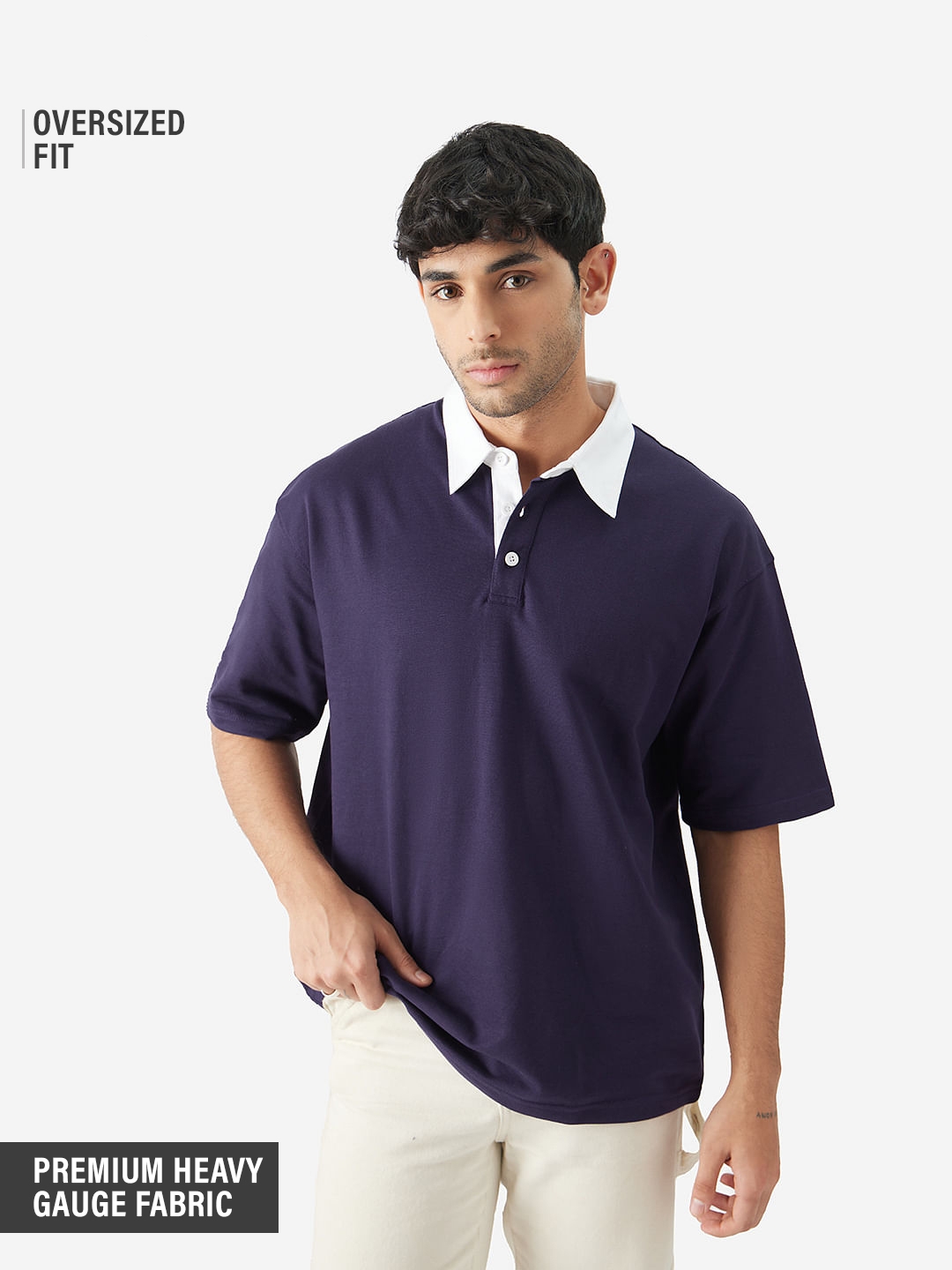 The Souled Store | Men's TSS Originals: Berry Oversized Polo T-Shirt