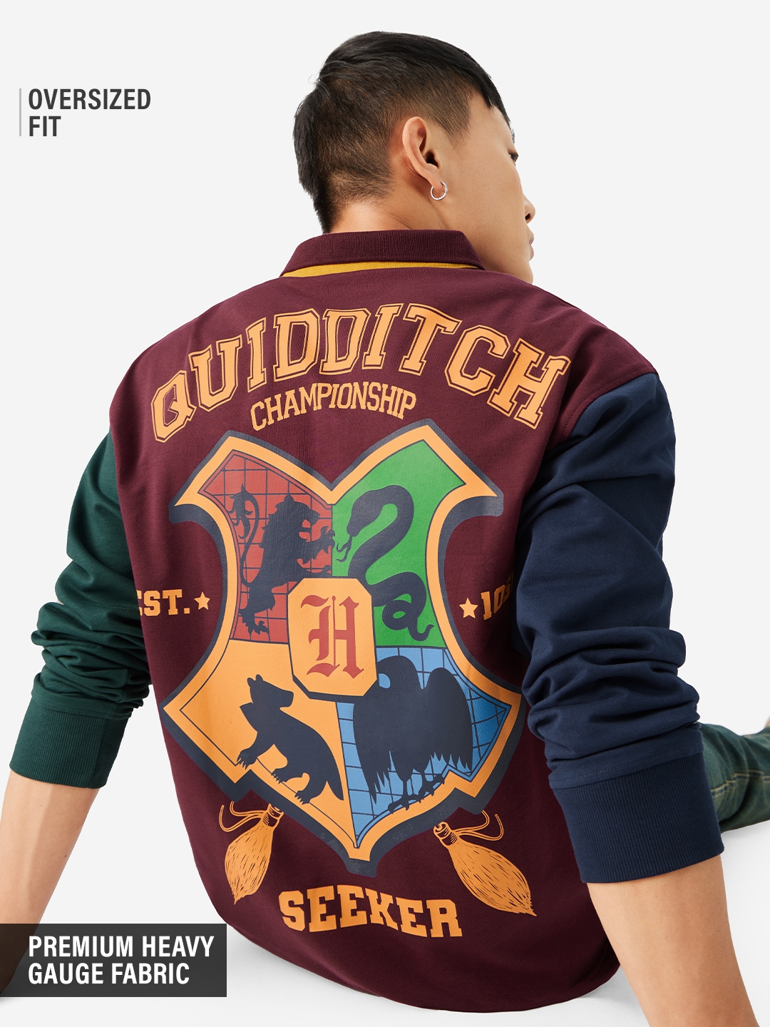 The Souled Store | Men's Harry Potter: Quidditch Champ Men's Rugby Polo T-Shirt